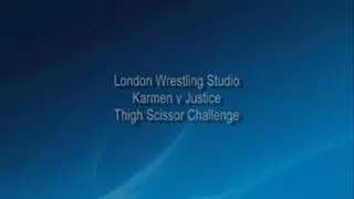 Karmen vs Justice thigh wrestling challenge