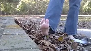 Bare Feet in Fall Leaves