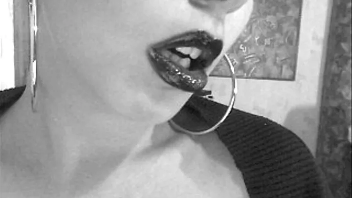 Black lip print