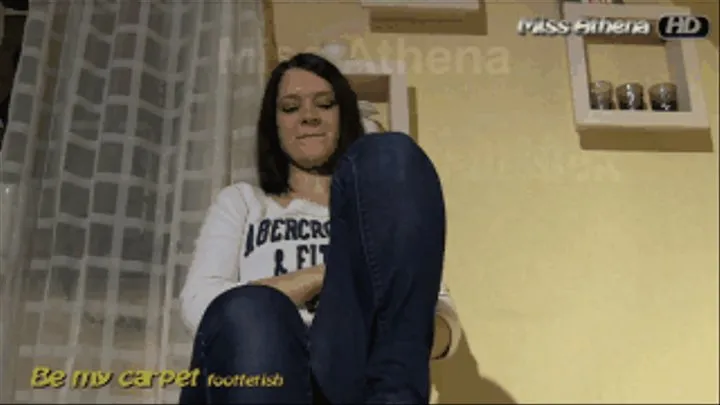 Miss Athena footjob with ball kick