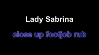 Lady Sabrina close up footjob rub