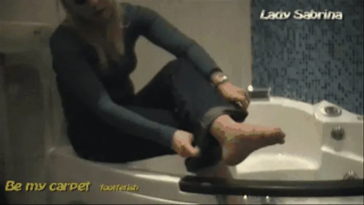 Lady Sabrina pool feetwashing with footjob