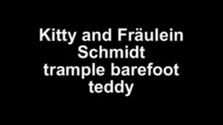 Kitty and Fräulein Schmidt trample barefoot the teddy