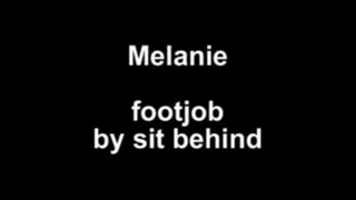 Melanie footjob by sit behind