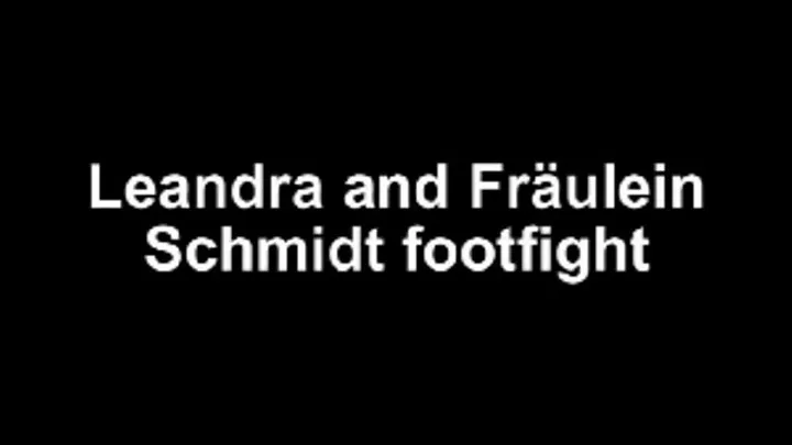 Leandra and Fräulein Schmidt foot wrestling