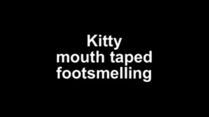 Kitty mouthtaped footsmelling