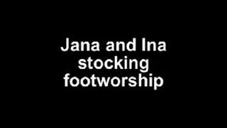 Jana and Ina stocking and barefootworship -- and destroy stockings!