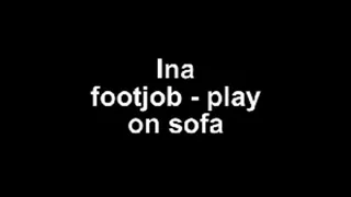 Ina phone and footjobplay on Sofa