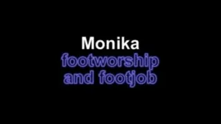 Monika footworship and footjob