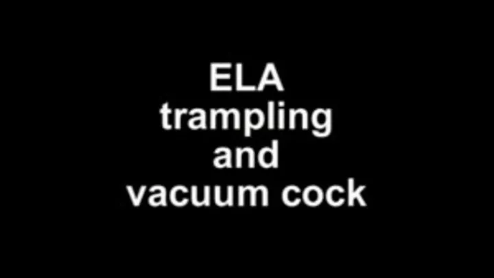 Ela trampling and vacuuming cock