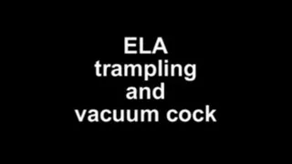 Ela trampling and vacuuming cock