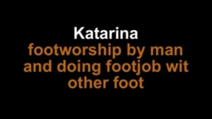 Katarina footworship by man and doing footjob with other feet