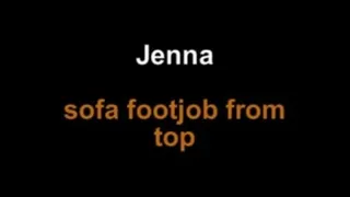 Jenna sofa footjob from top