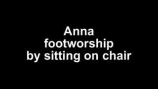 Anna footwworship by sitting on chair