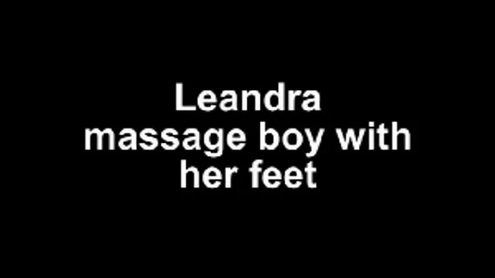 Leandra massage body with her feet