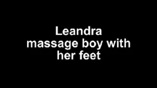 Leandra massage body with her feet