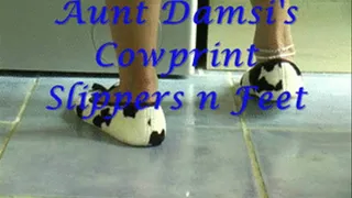 Aunt Damsi's Cowprint Slippers