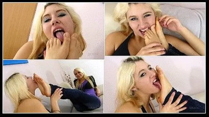 Diana - first time feet licking!