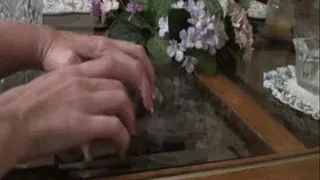 Tapping my nails on glass