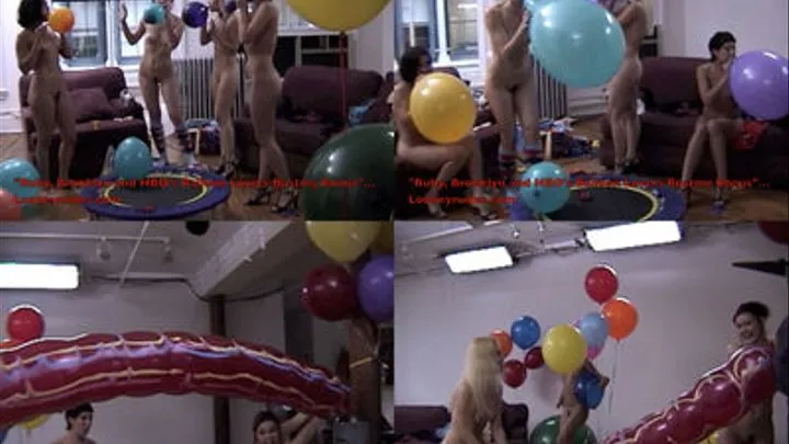 4 Girl blow to pop and Helium fun.