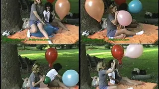 Mel and Kayla start their Balloon Picnic