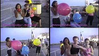 Three girls pop on the Boardwalk.