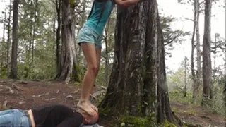 Violeta Trampling And Kicking Face In Forest