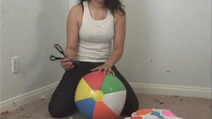 Jessie's Beach Ball Scissor Deflation Tease