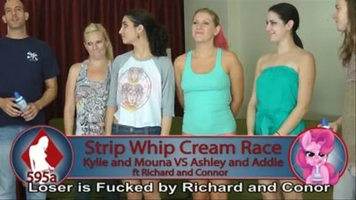Strip Whipped Cream Race with Kylie and Addie ft. Ashley, Conor, Mouna, and Richard