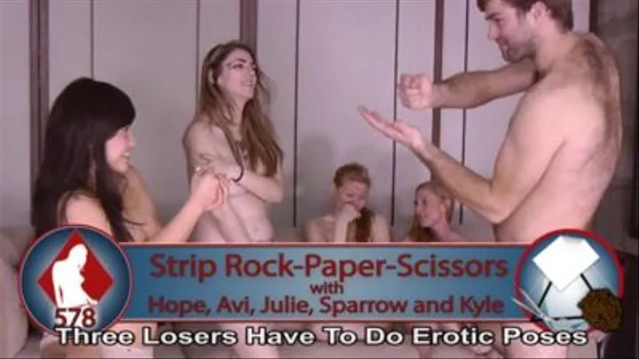 Strip Rock-Paper-Scissors with Hope, , Julie,. Sparrow, and Kyle