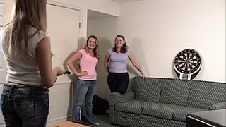 Mia, Ashley, and Ashton play Strip Darts