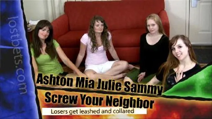 Strip Screw-Your-Neighbor with Ashton, Mia, Julie, and Sammy