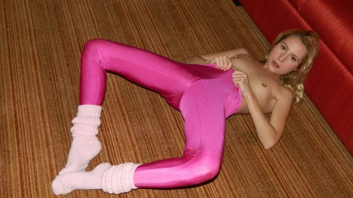 Odette Delacroix 80s Pink Spandex Leggings and Socks with Tempting You to Jerk Off JOI Role Playing! "Take it out and start jerking it off to me!"