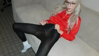 Cecelia Taylor Black Opaque Tights and Socks with Sexy You Wish JOI! "You should buy them and take a picture and send it to me! Beat that cock! I want you to cum on my tights!"
