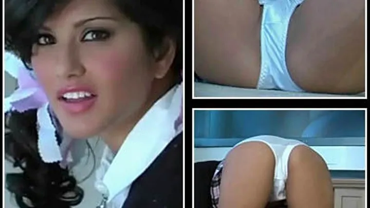 Sunny Leone Sexy Schoolgirl, Super Sweet, Goddess "Do You like My White Panties?" Panty & Lingerie 2 Clip 3