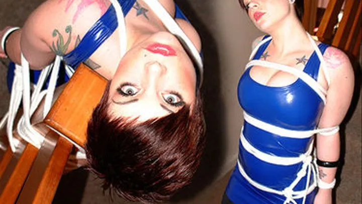 Ami Post tied in Blue PVC Minidress