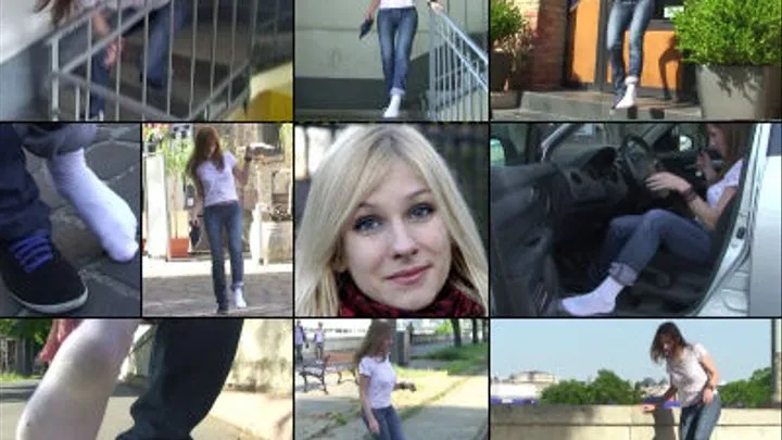 Beatrice Stair Tumble Accident and One Shoe Extreme Hopping The Town in Sock ( in HD)