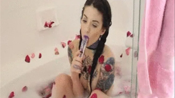 Rose Petal Bath, Glass Dildo in Ass Behind The Scenes