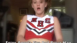 Redhead Angel Strips off her Cheer Uniform & Fingers Both her Sweet Young Holes!