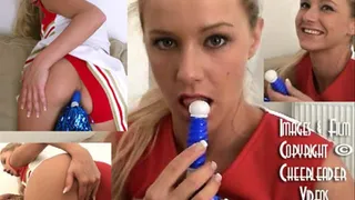 Cheerleader Molly Fucks Her Butt With Pom Pom Handle!