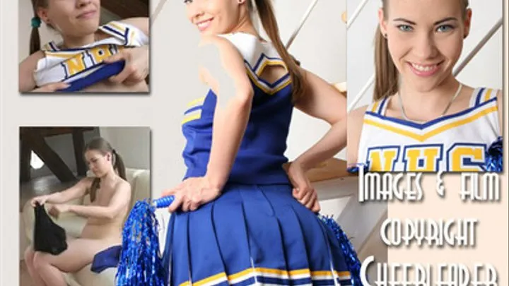 Tanya - 18 Y/O Brunette Cheerleader Striptease! Full Uniform to NAKED! Spreads!