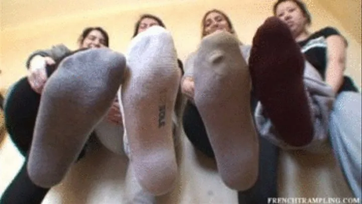 1742 Socks trampling with Sabrina Celine Priscilla Marion