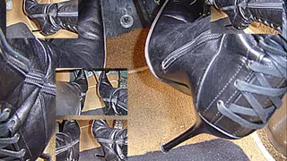 Pedal pumping in stilleto boots