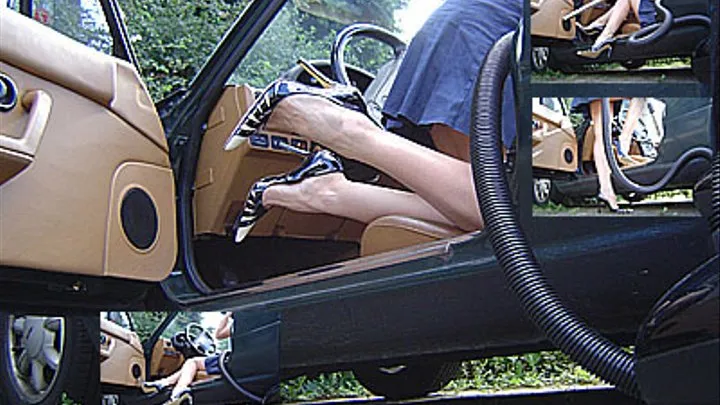 Vacuuming the car in Elite-Heels