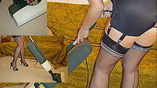 Vacuuming GUCCI mules and real rht nylons