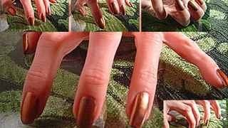 Bronze fingernails on surface