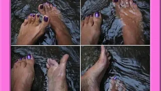 Cute feet frolic in the stream