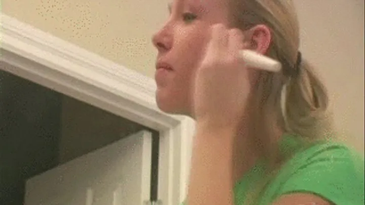 Allie Putting On Makeup and Brushing Her Teeth