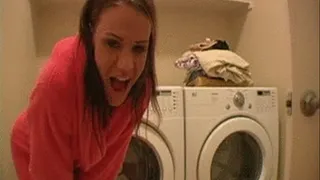 Addison Vibrates Her Tight Pussy On Top Of A Clothes Dryer