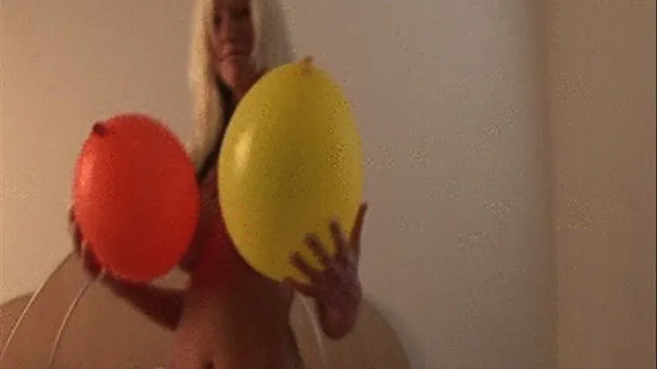 Tricia Has Fun With Two Balloons